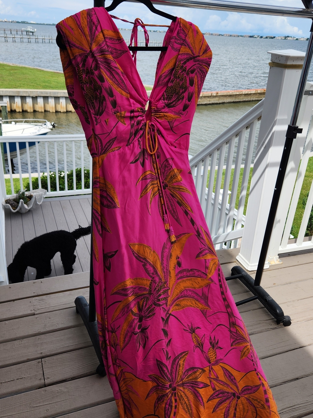 FARM Rio Fuchsia and Orange Tropical Maxi Dress - Picture 6 of 7